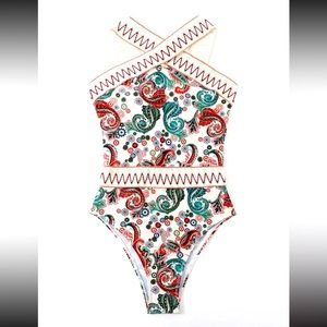 NWT One Piece bathing suit. GORGEOUS details.  Shein.  XL 12-14